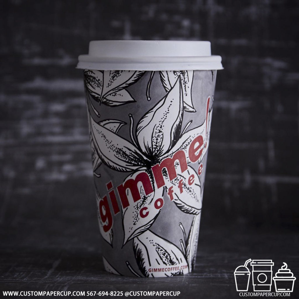 gimmecoffee flower custom printed paper coffee cups