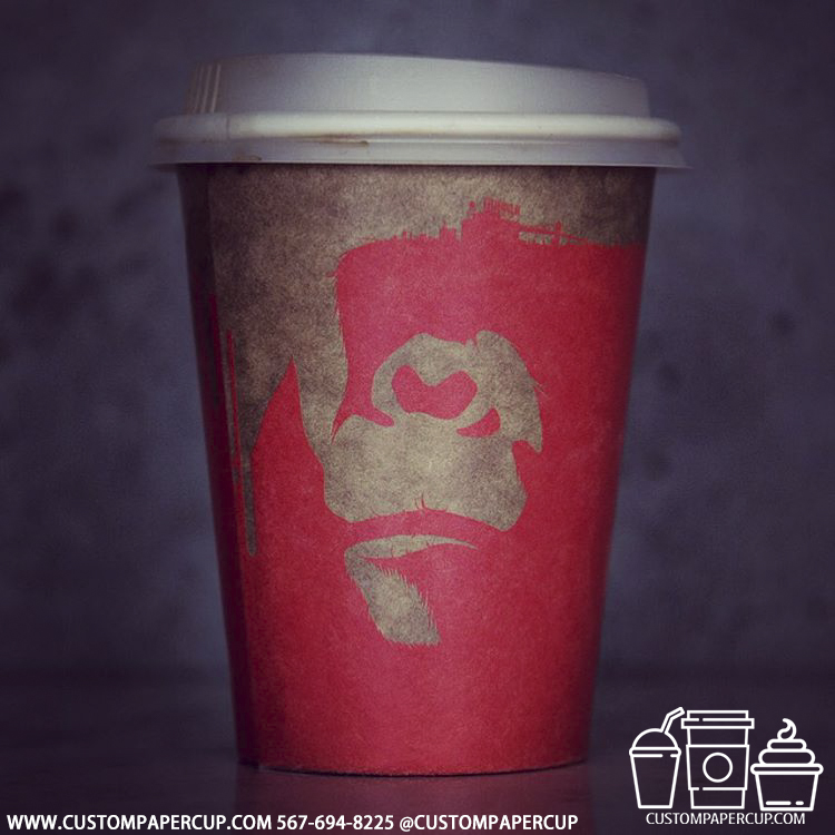 gorilla abstract red custom printed coffee cup