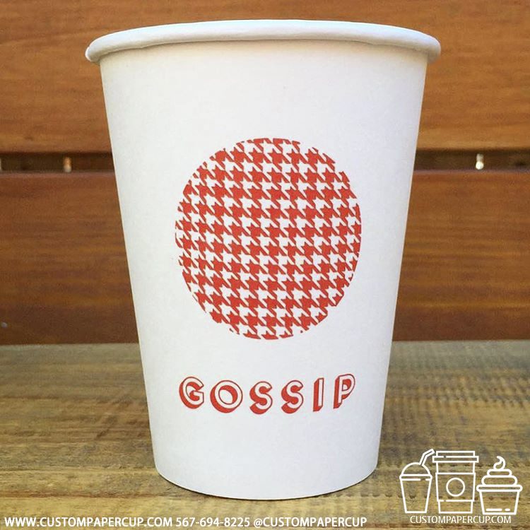 gossipcoffee logo custom printed paper coffee cups