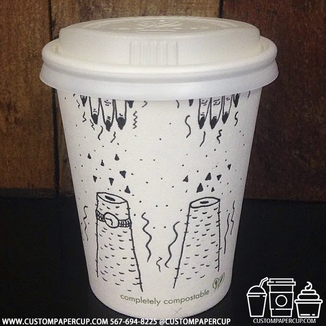 hand blood divided custom printed paper coffee cups
