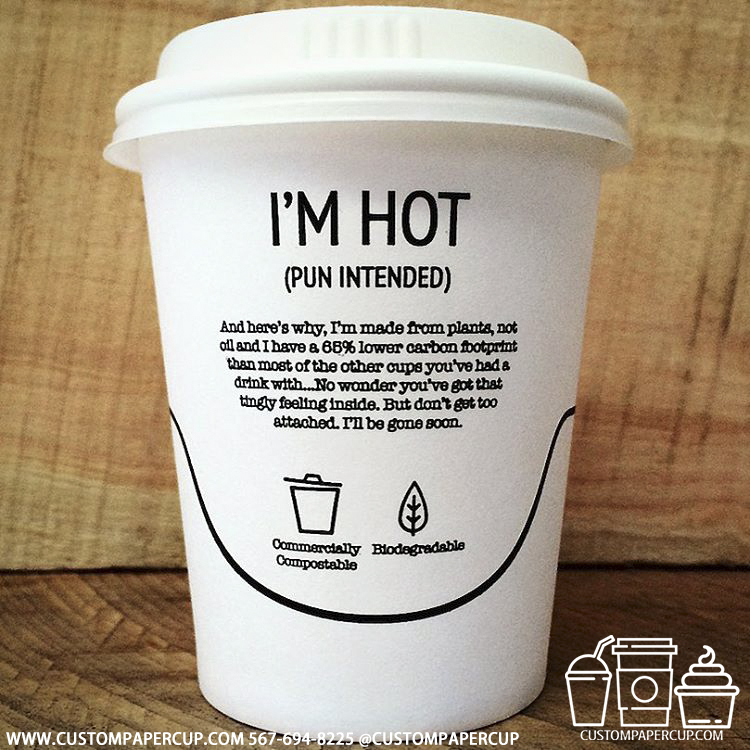 hot pun intended eco custom printed paper coffee cups