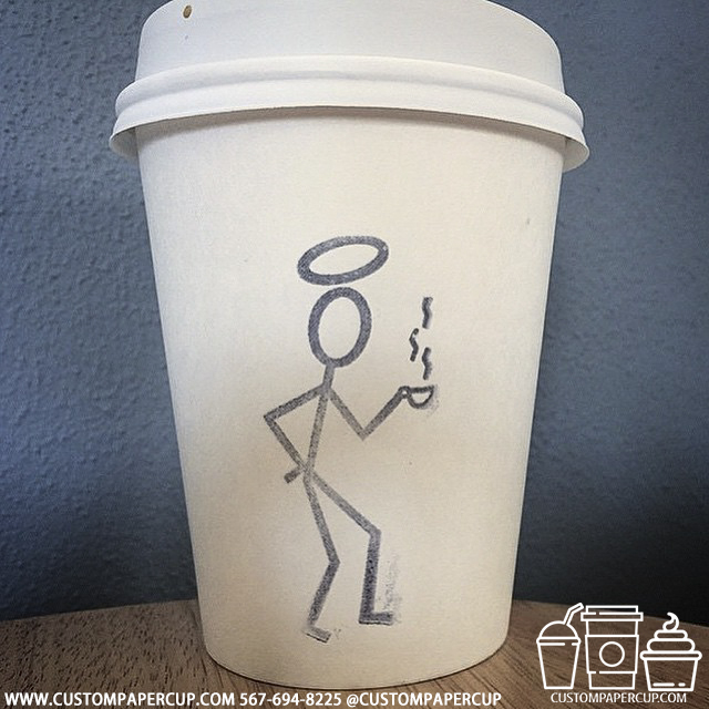 human holy custom printed paper coffee cups