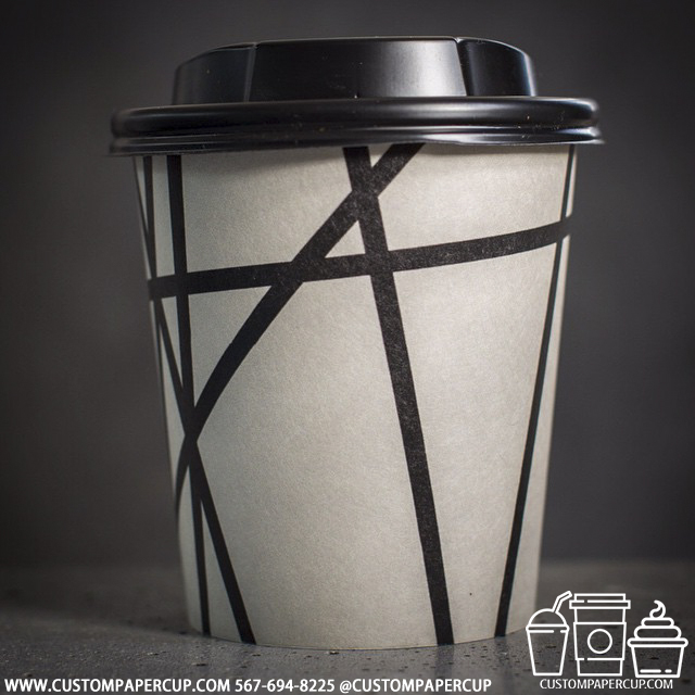 lines abstract custom printed paper coffee cups