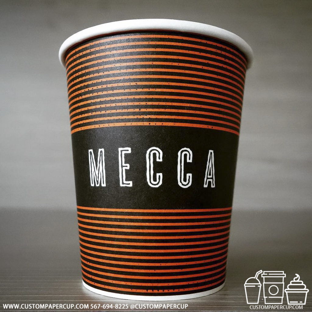 meccacoffee lines custom printed coffee cup