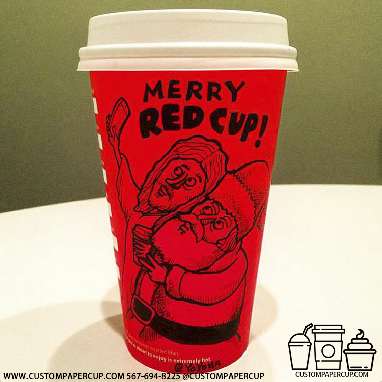 merry red cup christmas santa god custom printed coffee cup