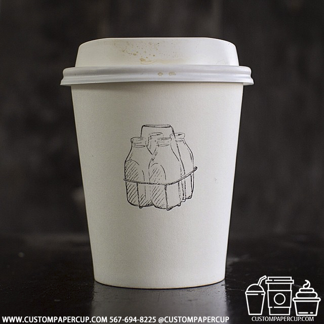 milk bottles set custom printed paper coffee cups