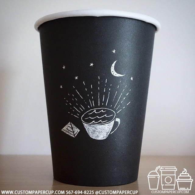 night pyramid custom printed paper coffee cups