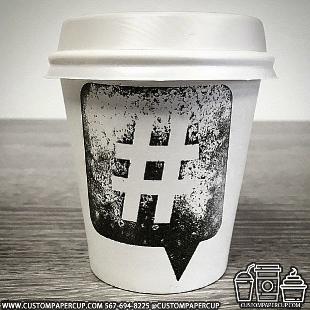 number speech custom printed paper coffee cups