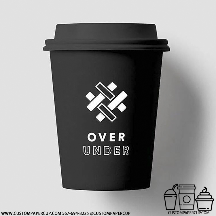 over under knit logo custom printed paper coffee cups