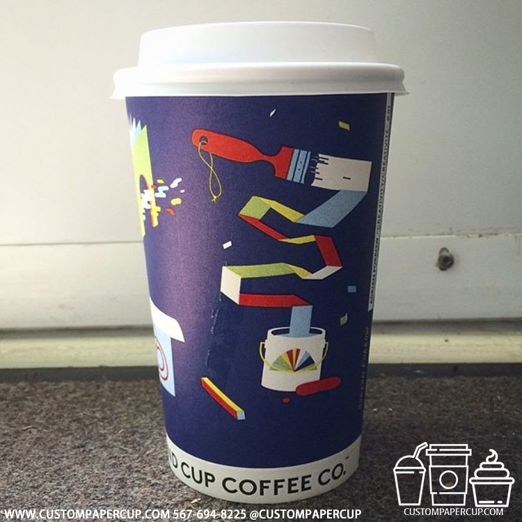 paint bucket wall full wrap custom printed coffee cup