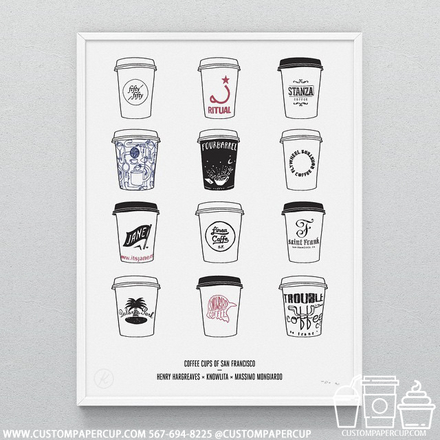 painting collection custom printed paper coffee cups