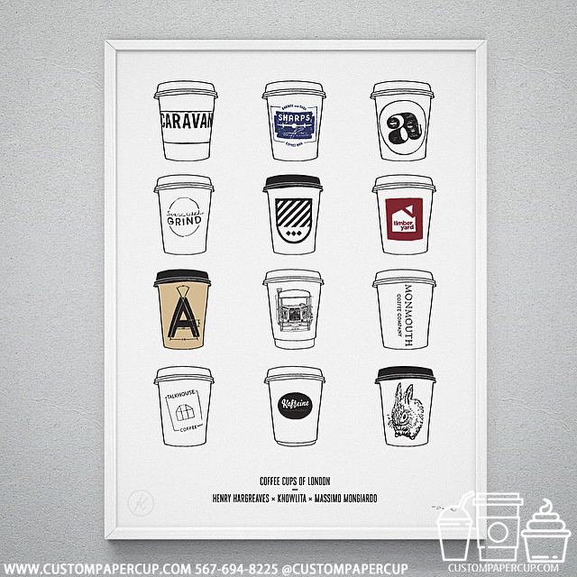 painting collection wall custom printed paper coffee cups