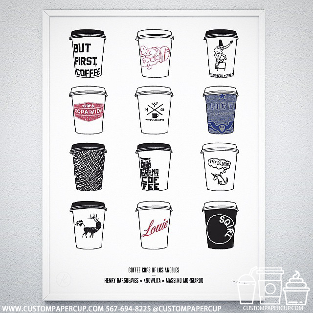 painting nine collection custom printed paper coffee cups