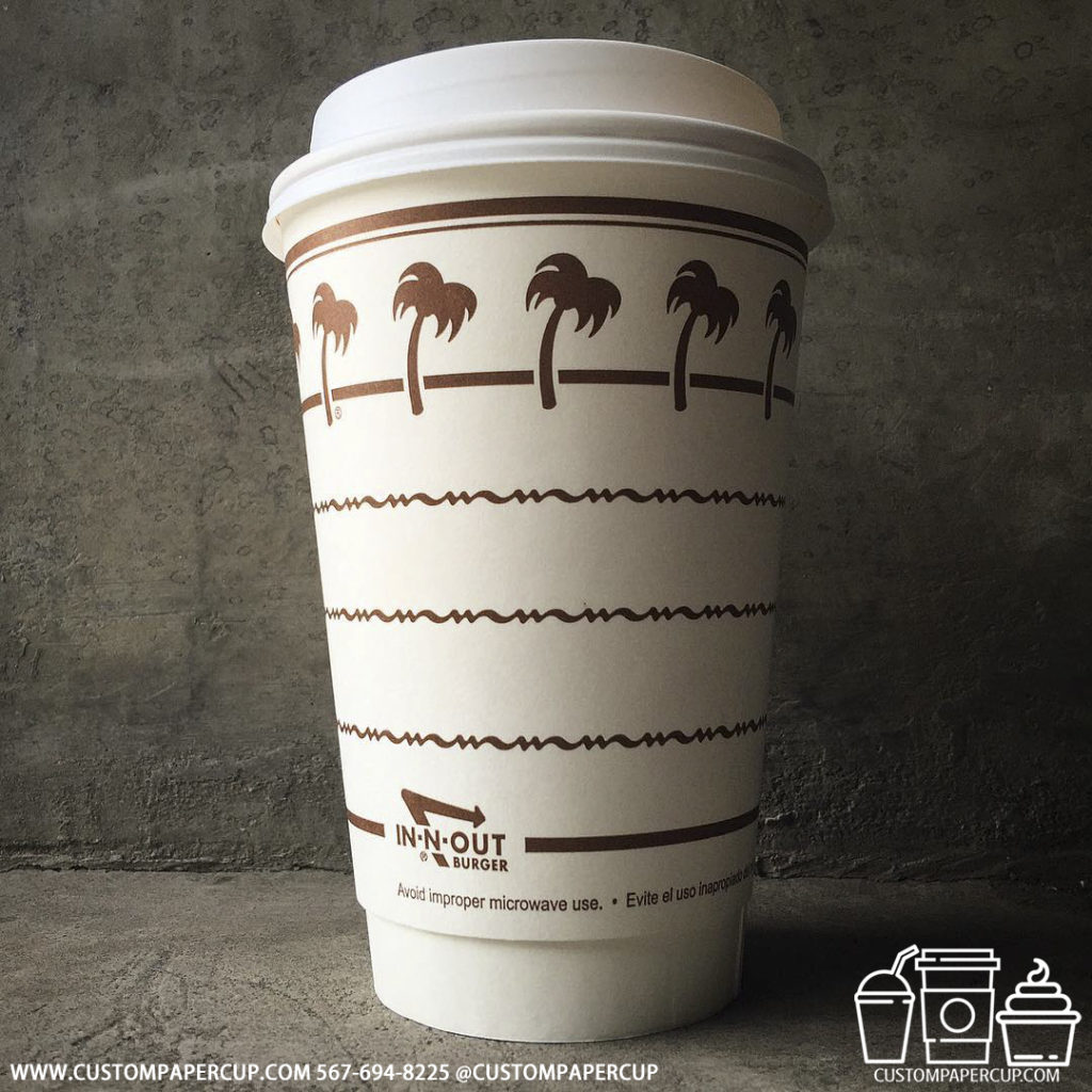 palma coconut lines custom printed paper coffee cups
