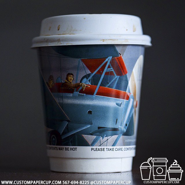 plane painting custom printed paper coffee cups