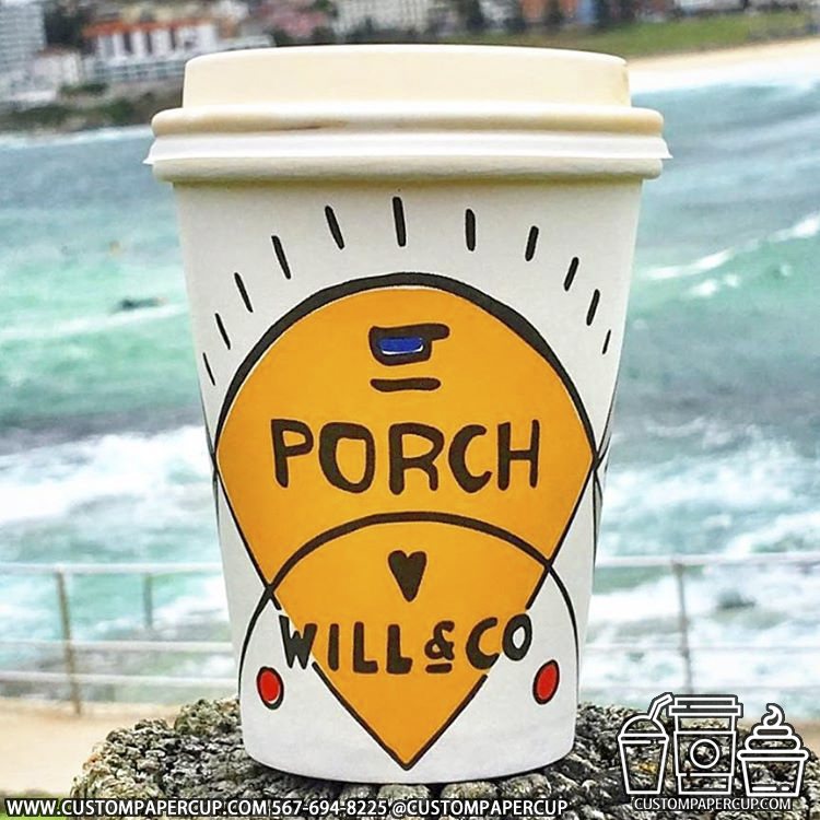 porchwill corporation custom printed paper coffee cups