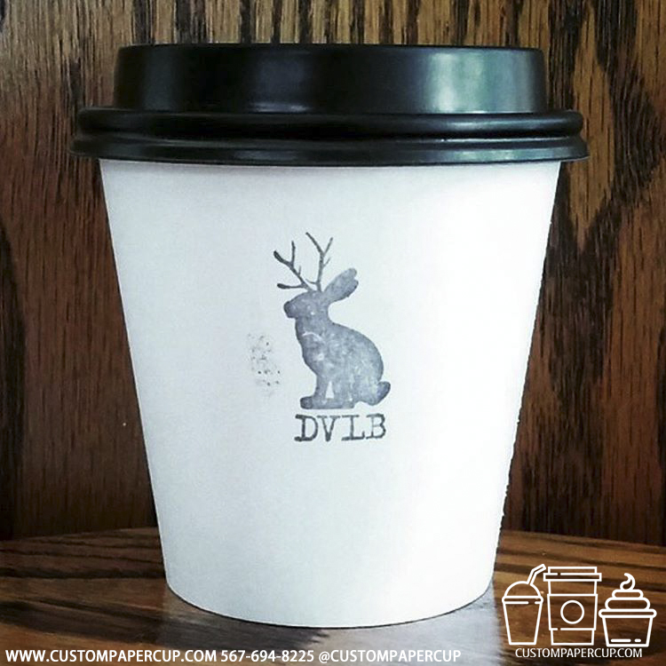 rabbit dvlb custom printed paper coffee cups