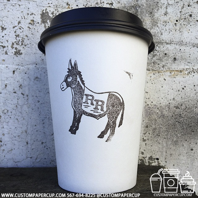 rrcoffee donkey custom printed paper coffee cups