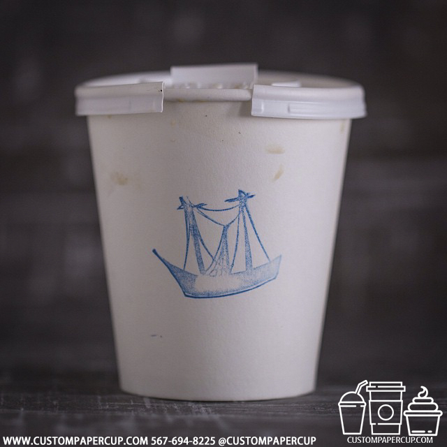 ship boat blue icon custom printed paper coffee cups