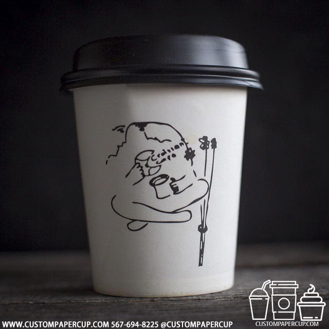 skis abstract sport custom printed paper coffee cups