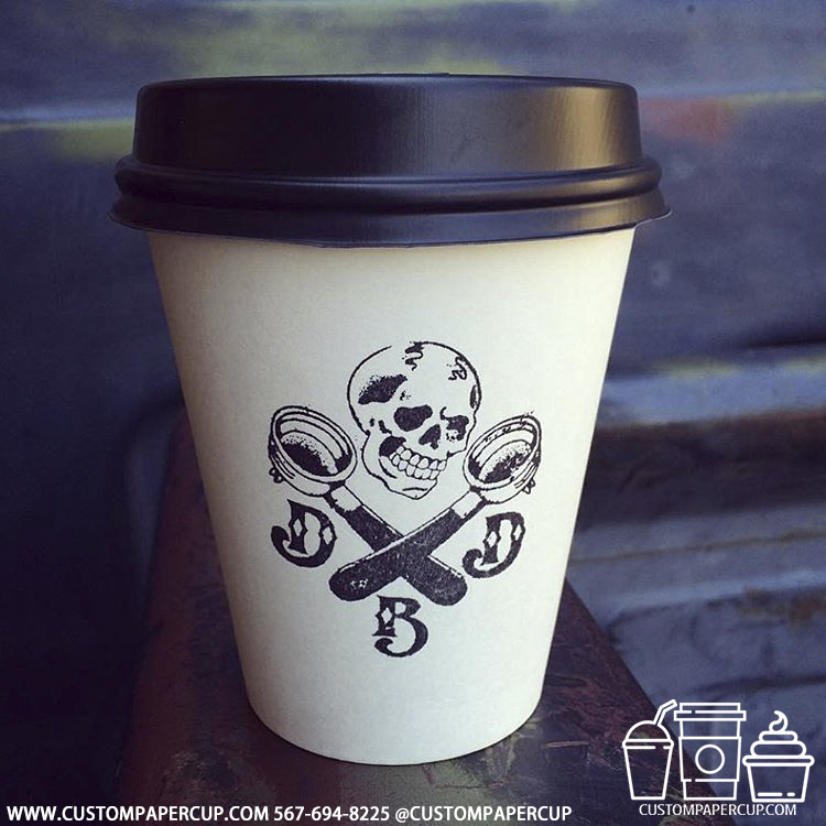 skull roasterd ddb custom printed coffee cup