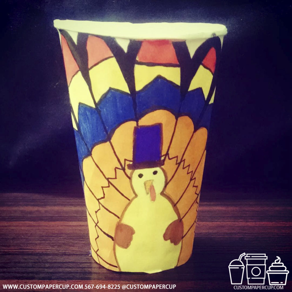 snowman peacock bright custom printed coffee cup