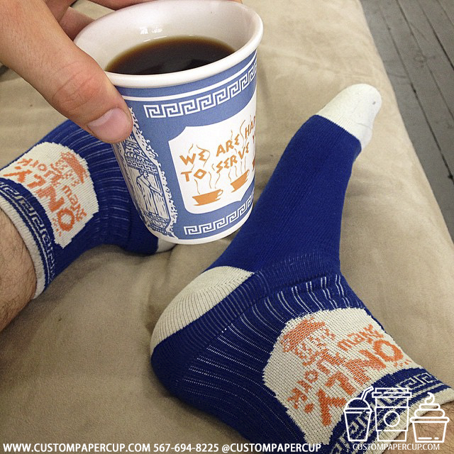 socks only custom printed paper coffee cups