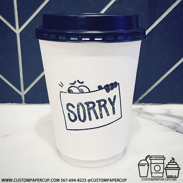sorry eyes emotion custom printed coffee cup