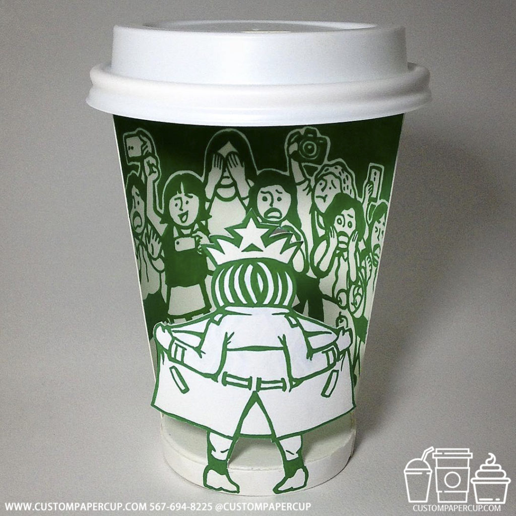 Starbucks Nude Custom Printed Paper Coffee Cups Custom Paper Cups 