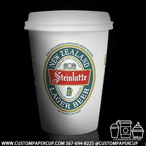 steinlatte beer zealand cold custom printed coffee cup