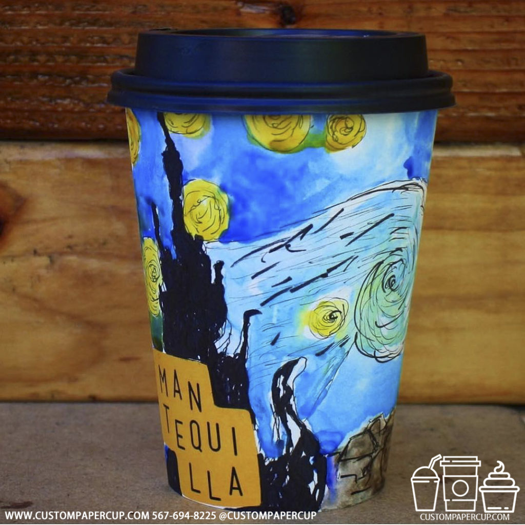 tequilla art picasso custom printed coffee cup