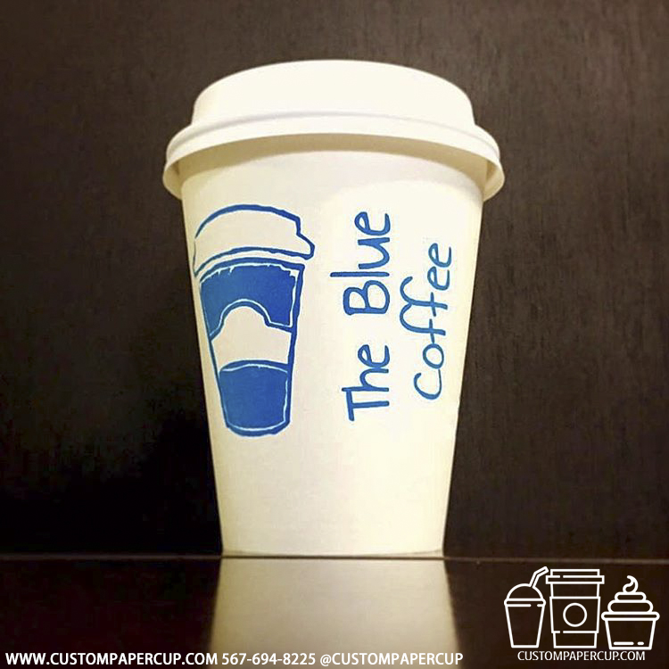 thebluecoffee custom printed paper coffee cups