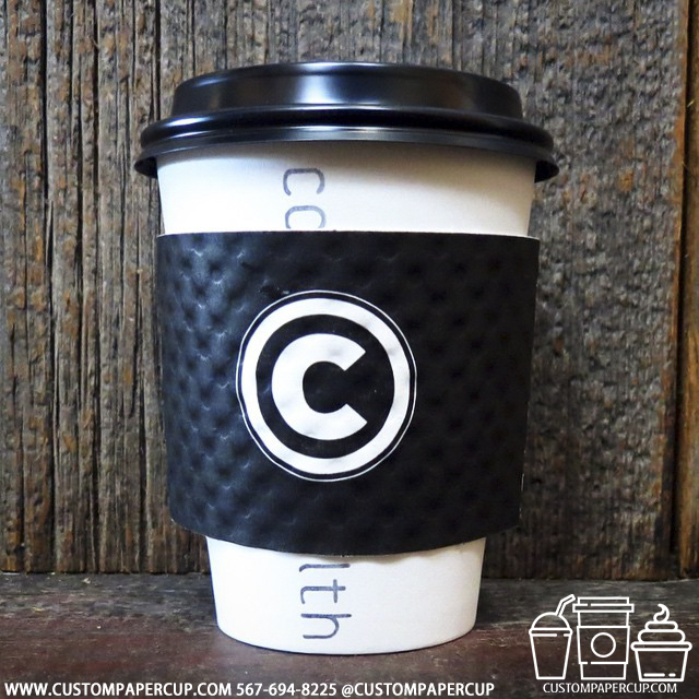thec logo sleeve custom printed paper coffee cups