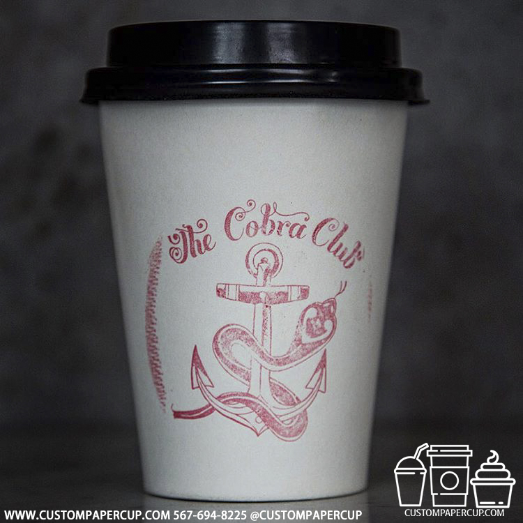 thecobraclub marine anchor logo custom printed coffee cup