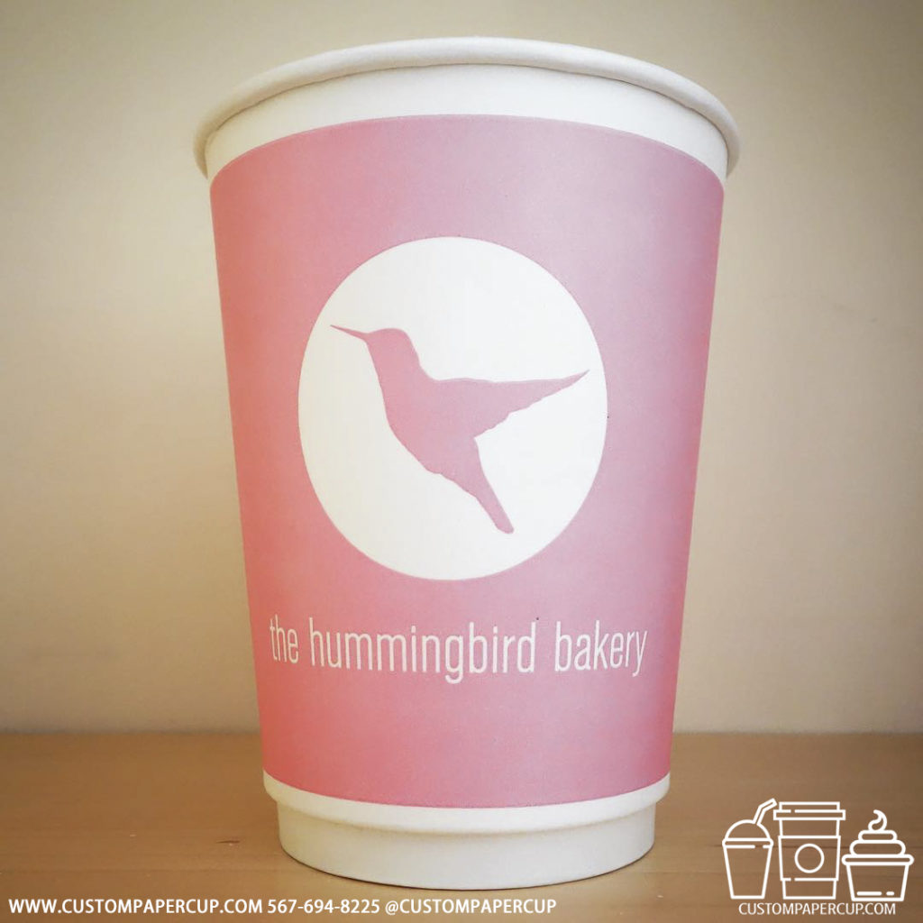 thehummingbirdbakery bird colibri pink custom printed coffee cup
