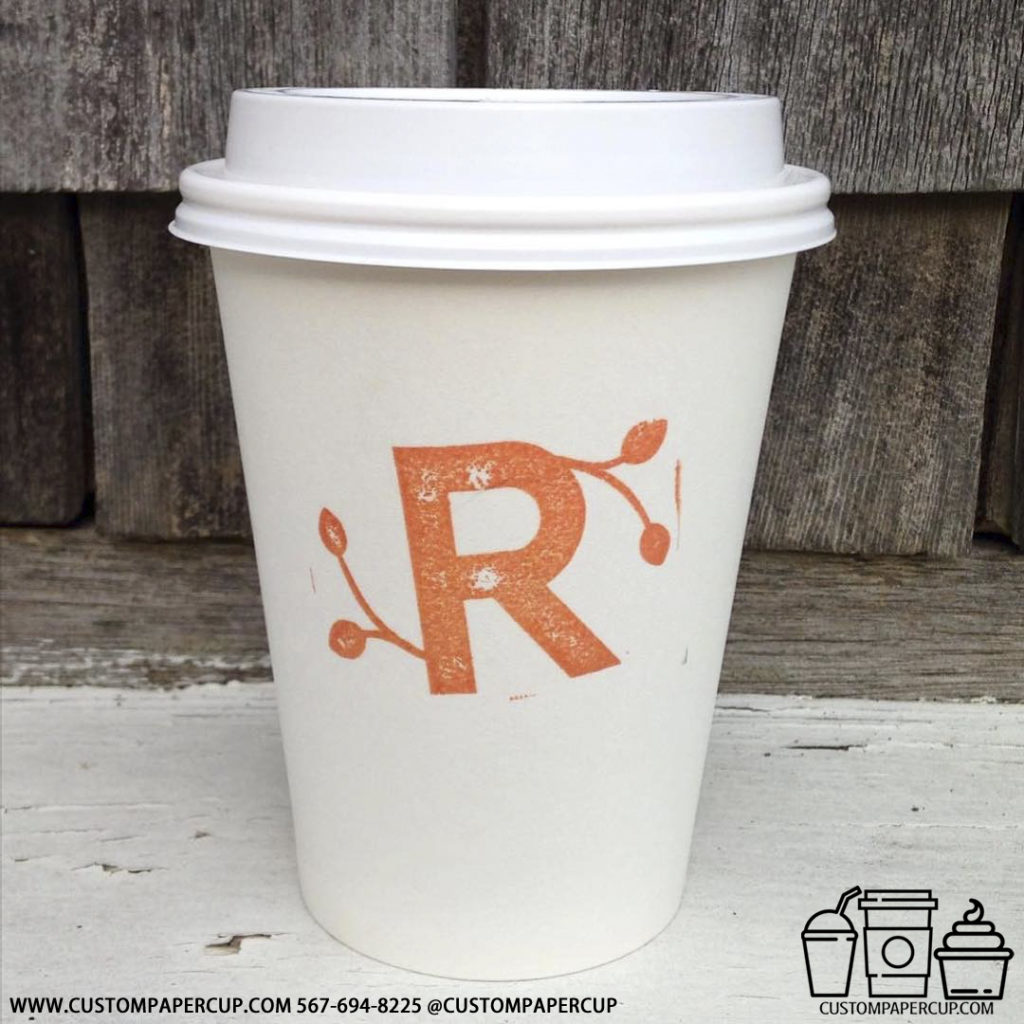 ther letter leaves custom printed coffee cup