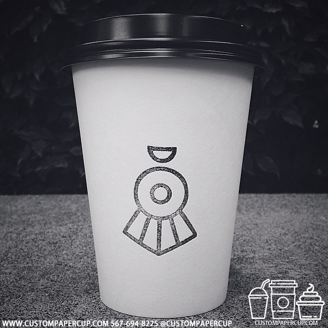 train abstract logo custom printed paper coffee cups