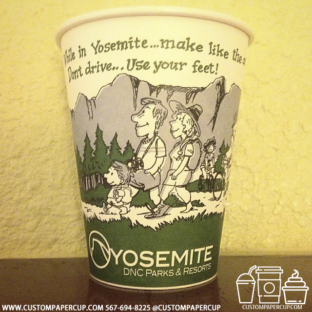 yosemite park resort custom printed paper coffee cups